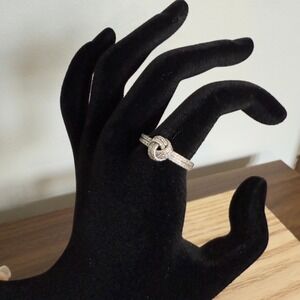 Pandora Sparkling Love Knot Ring 190097CZ Sterling‎ Silver Size 7.5